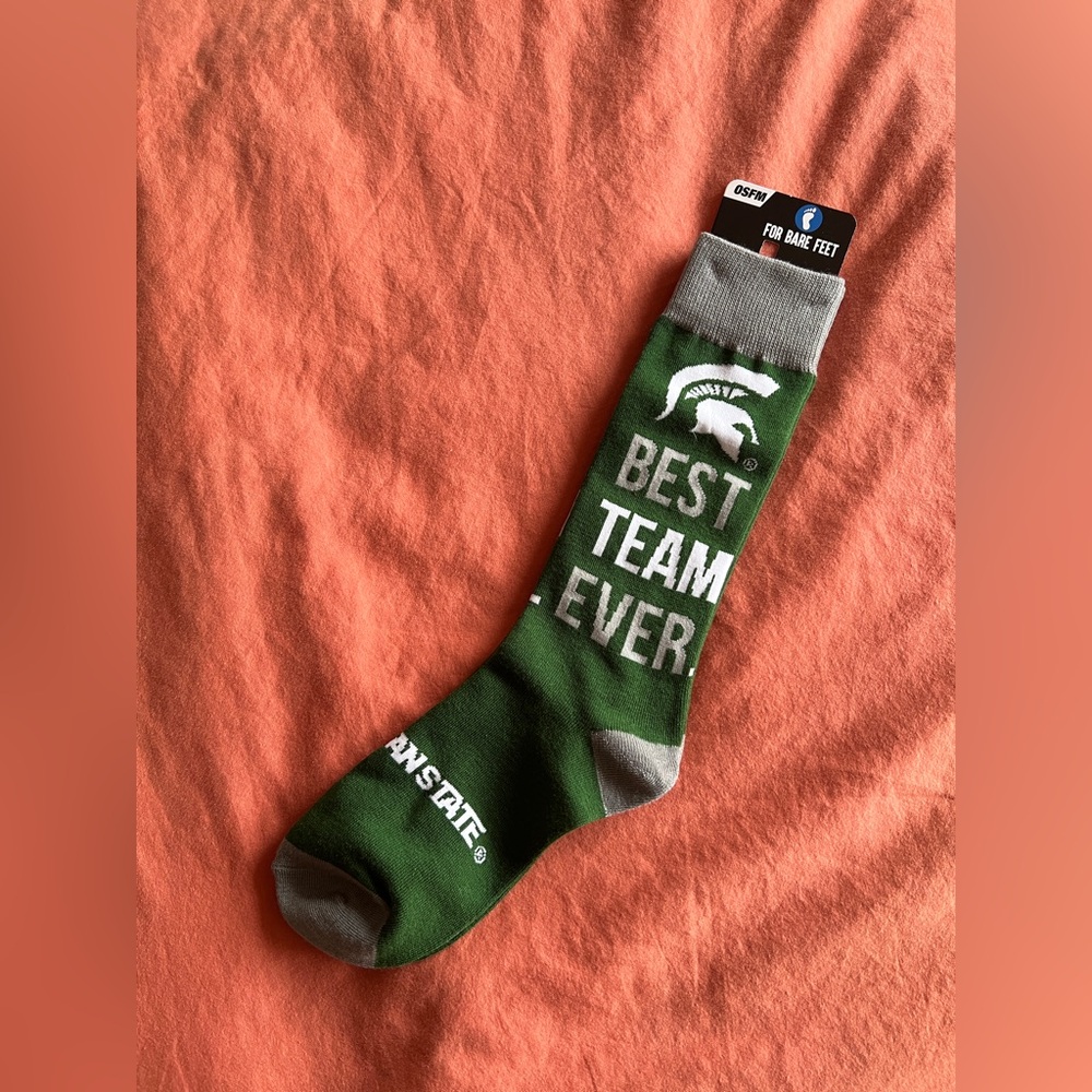 MSU Michigan State Sparty Crew Socks